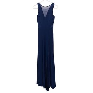 Morgan & Co. Royal Blue See Through Ribbed Maxi Dress 3